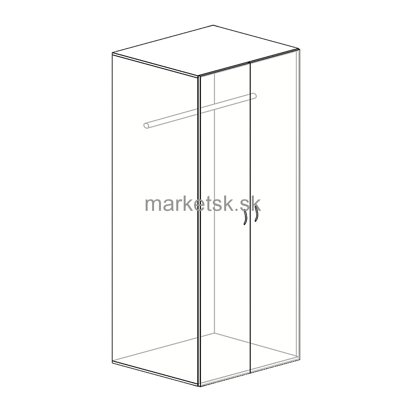 Šatňová skriňa MB593 - 178 x 80 x 60 cm